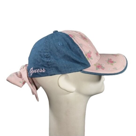 Vintage Y2K Guess Cap Embroidered Bow Blokette Balletcore Pastel Preppy Sporty - Picture 1 of 8